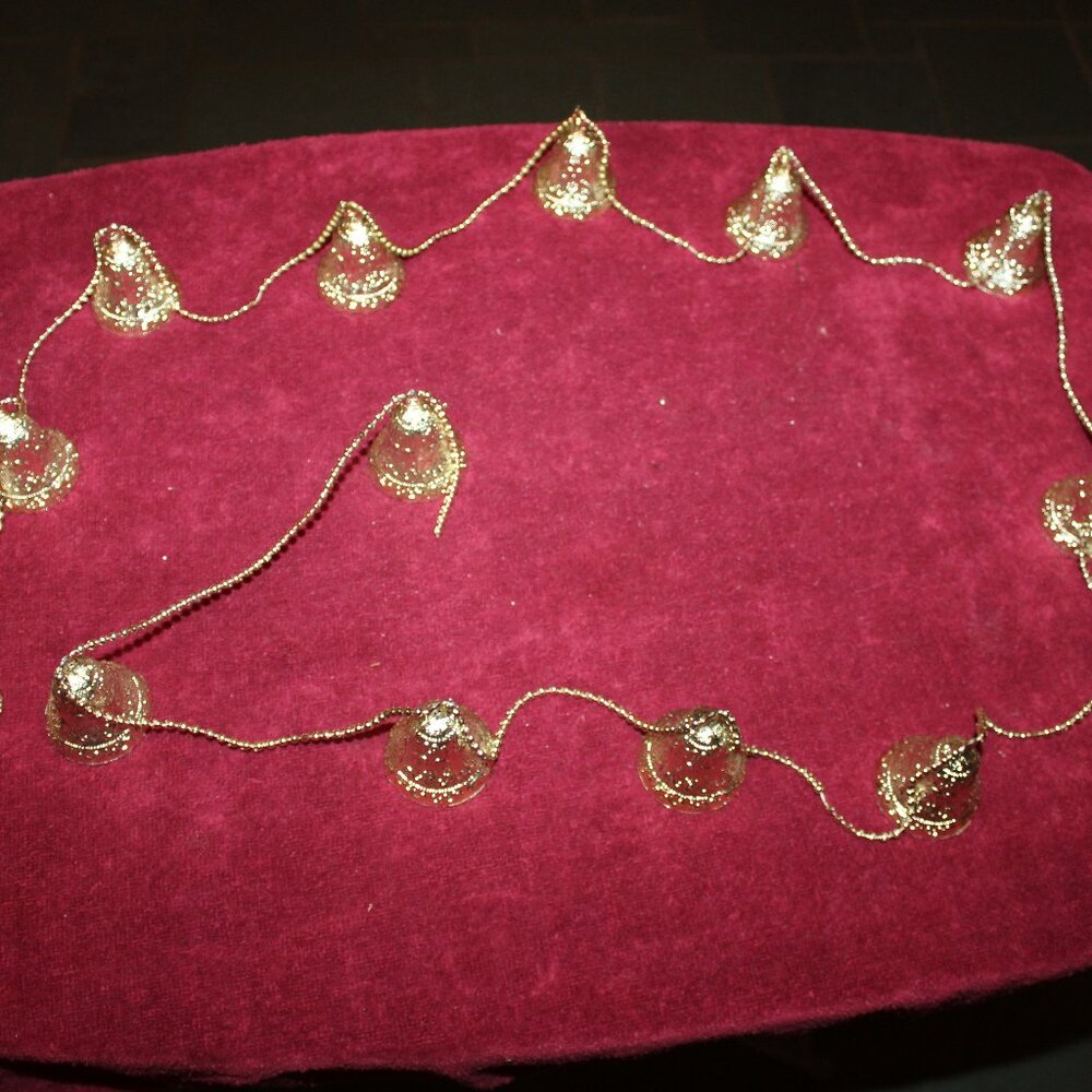 Vintage Gold Toned Christmas Bell Garland